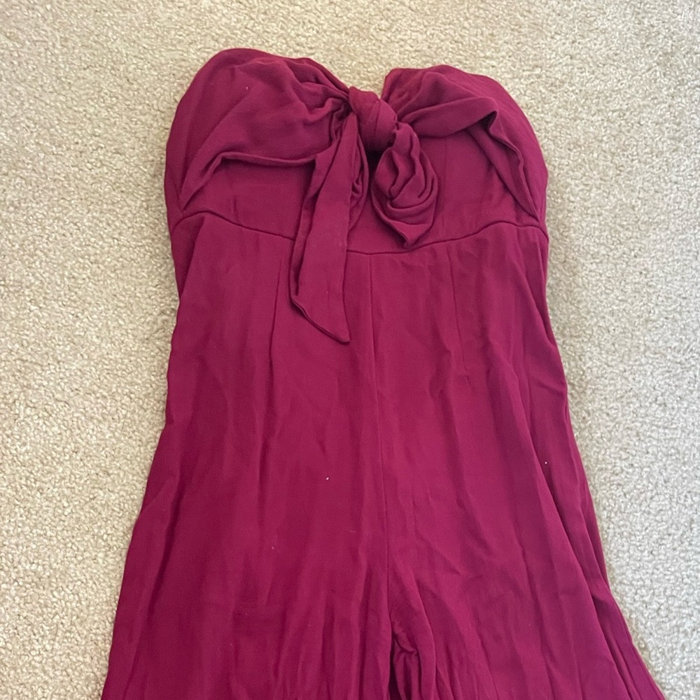 Maroon strapless romper